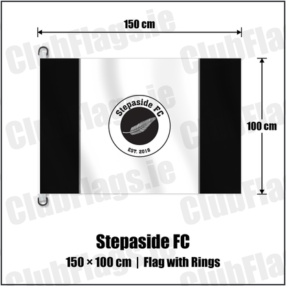 Stepaside FC 150cm x 100cm Flag Pole Flag with Rings with the club crest and colours, Dublin Football - ClubFlags.ie
