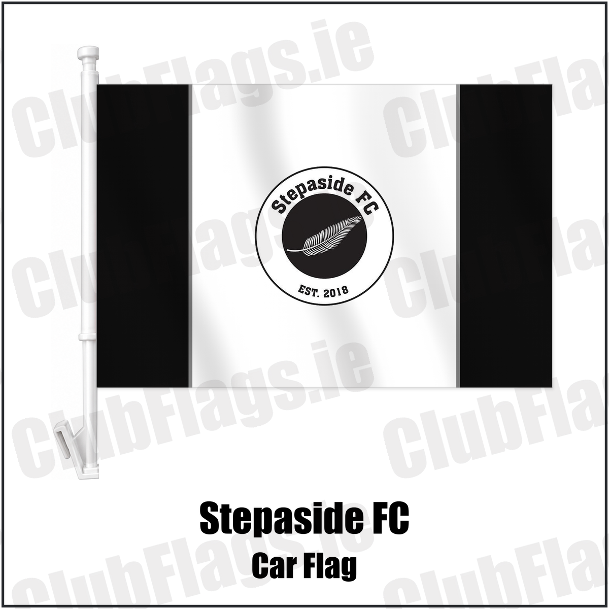Stepaside FC Car Flag with the club crest and colours, Dublin Football - ClubFlags.ie