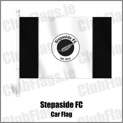 Stepaside FC Car Flag with the club crest and colours, Dublin Football - ClubFlags.ie