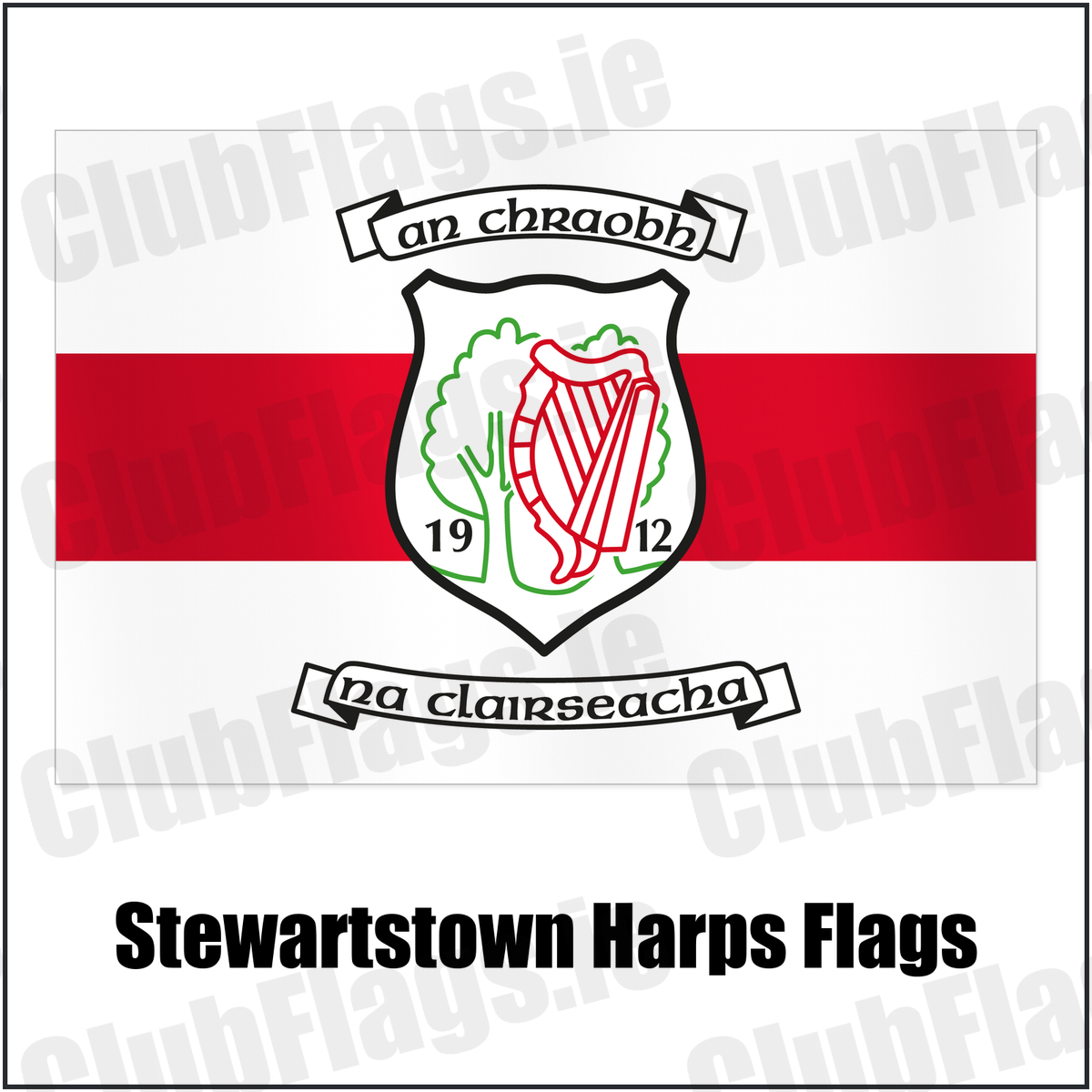 Stewartstown Harps Flags with the club crest and colours, Tyrone GAA - ClubFlags.ie