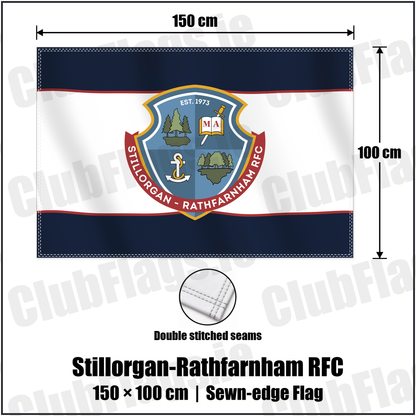 Stillorgan-Rathfarnham RFC 100cm x 150cm Flag (sewn on the edges) with the club crest and colours, Dublin Rugby - ClubFlags.ie