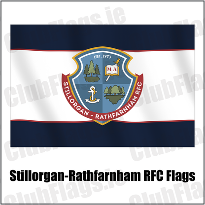 Stillorgan-Rathfarnham RFC Flags with the club crest and colours, Dublin Rugby - ClubFlags.ie