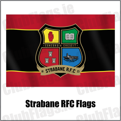 Strabane RFC Flags with the club crest and colours, Tyrone Rugby - ClubFlags.ie