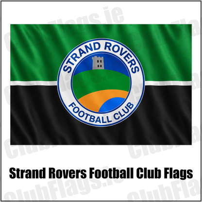 Strand Rovers Football Club Flags with the club crest and colours, Donegal Football - ClubFlags.ie