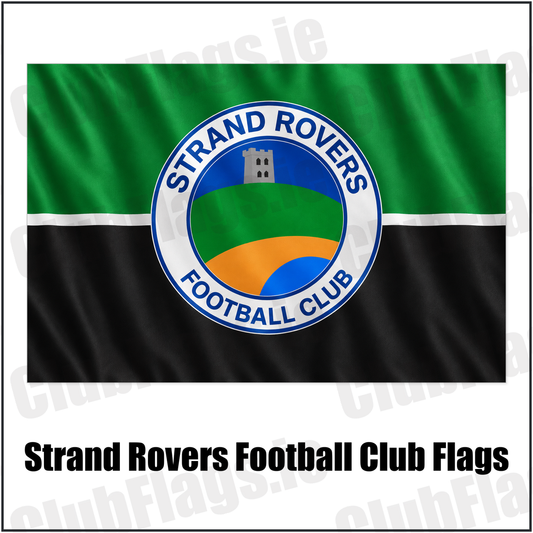 Strand Rovers Football Club Flags with the club crest and colours, Donegal Football - ClubFlags.ie