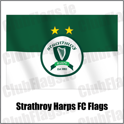 Strathroy Harps FC Flags with the verified club crest and colours, Tyrone Football - ClubFlags.ie