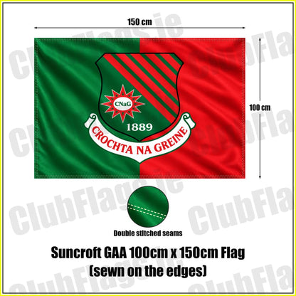 Suncroft GAA 100cm x 150cm Flag (sewn on the edges)