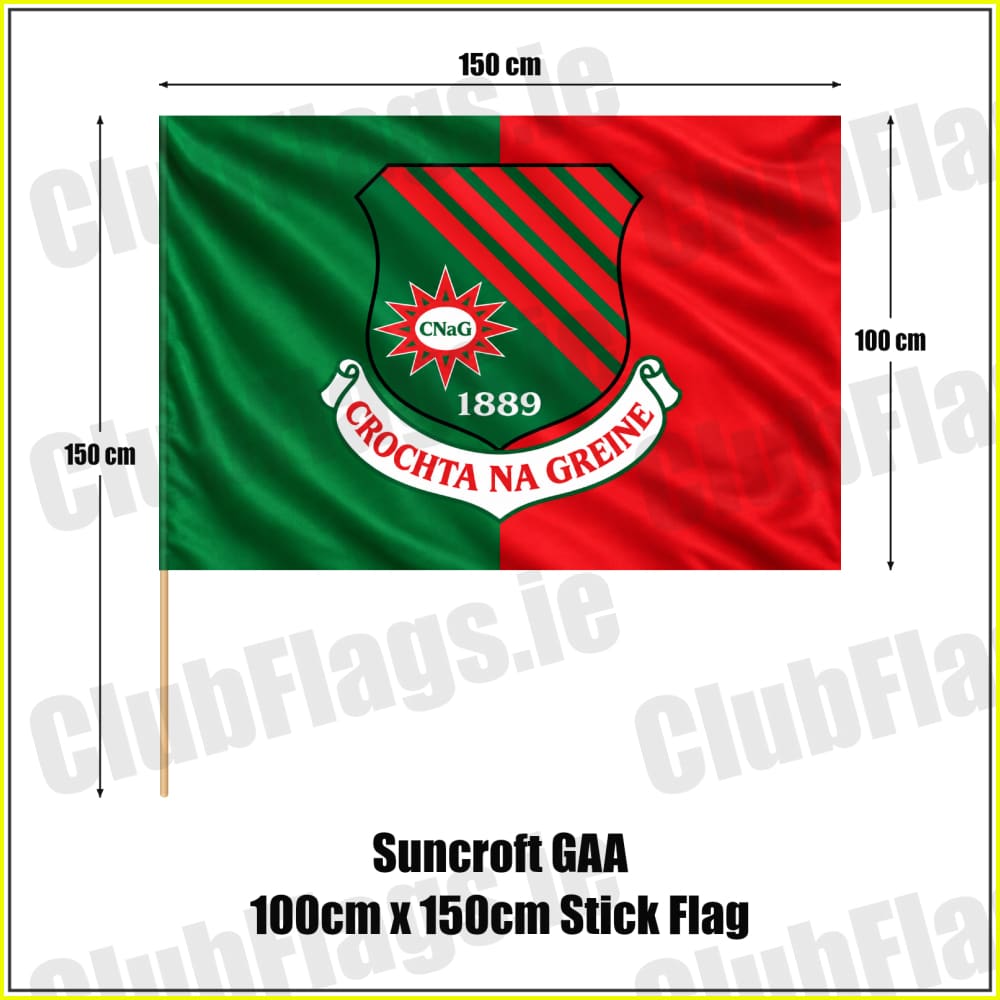 Suncroft GAA 100cm x 150cm Stick Flag