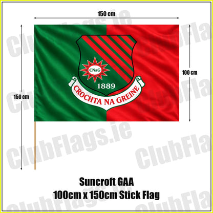 Suncroft GAA 100cm x 150cm Stick Flag