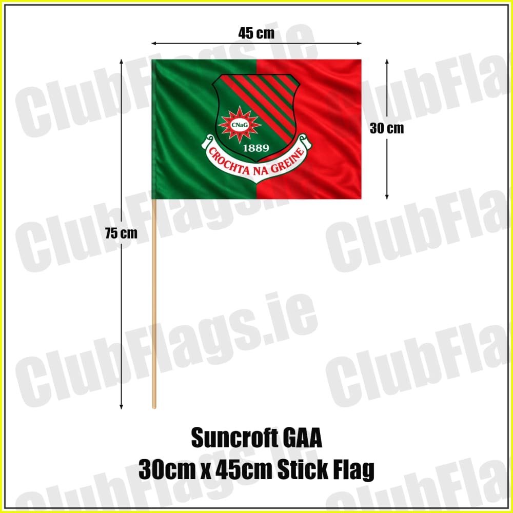 Suncroft GAA 30cm x 45cm Stick Flag