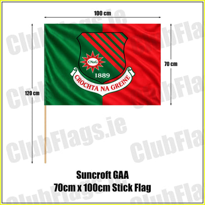 Suncroft GAA 70cm x 100cm Stick Flag
