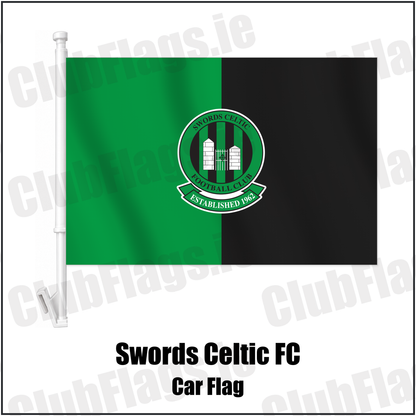 Swords Celtic FC Car Flag with the club crest and colours, Dublin Football - ClubFlags.ie