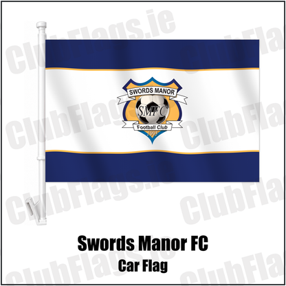 Swords Manor FC Car Flag with the club crest and colours, Dublin Football - ClubFlags.ie
