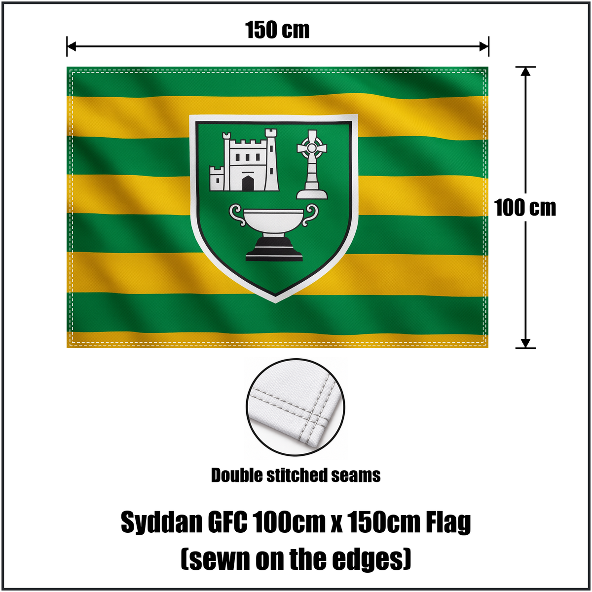 Syddan GFC 100cm x 150cm Flag (sewn on the edges) - ClubFlags.ie