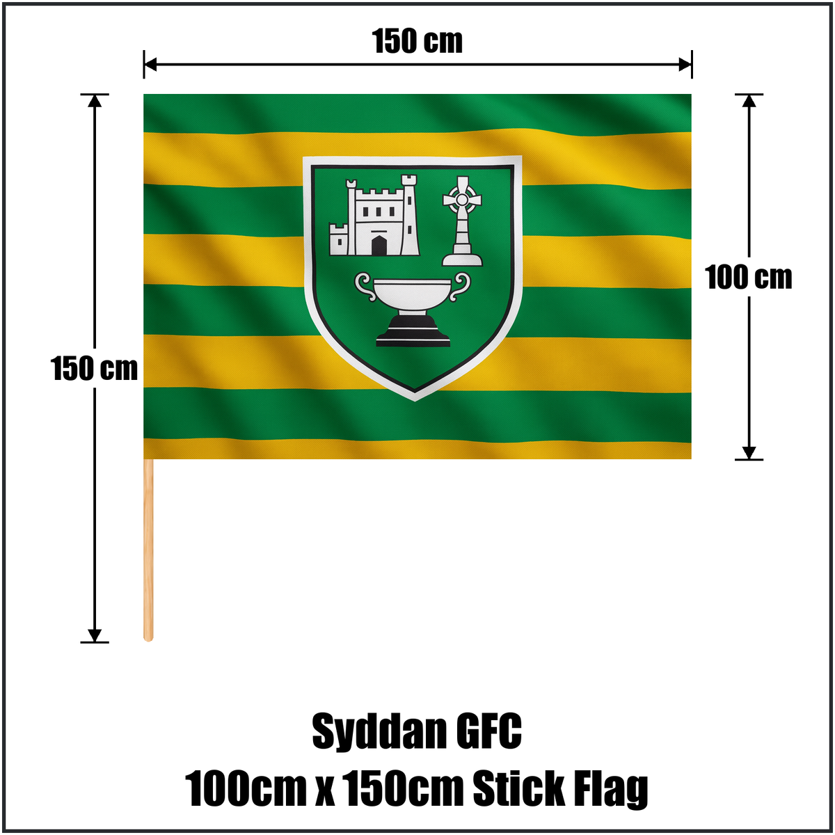Syddan GFC 100cm x 150cm Stick Flag - ClubFlags.ie