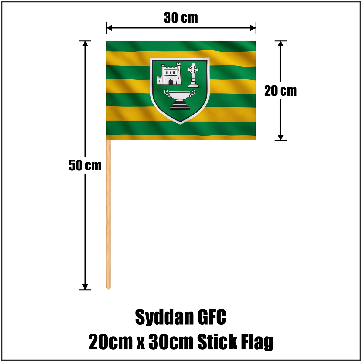 Syddan GFC 20cm x 30cm Stick Flag - ClubFlags.ie