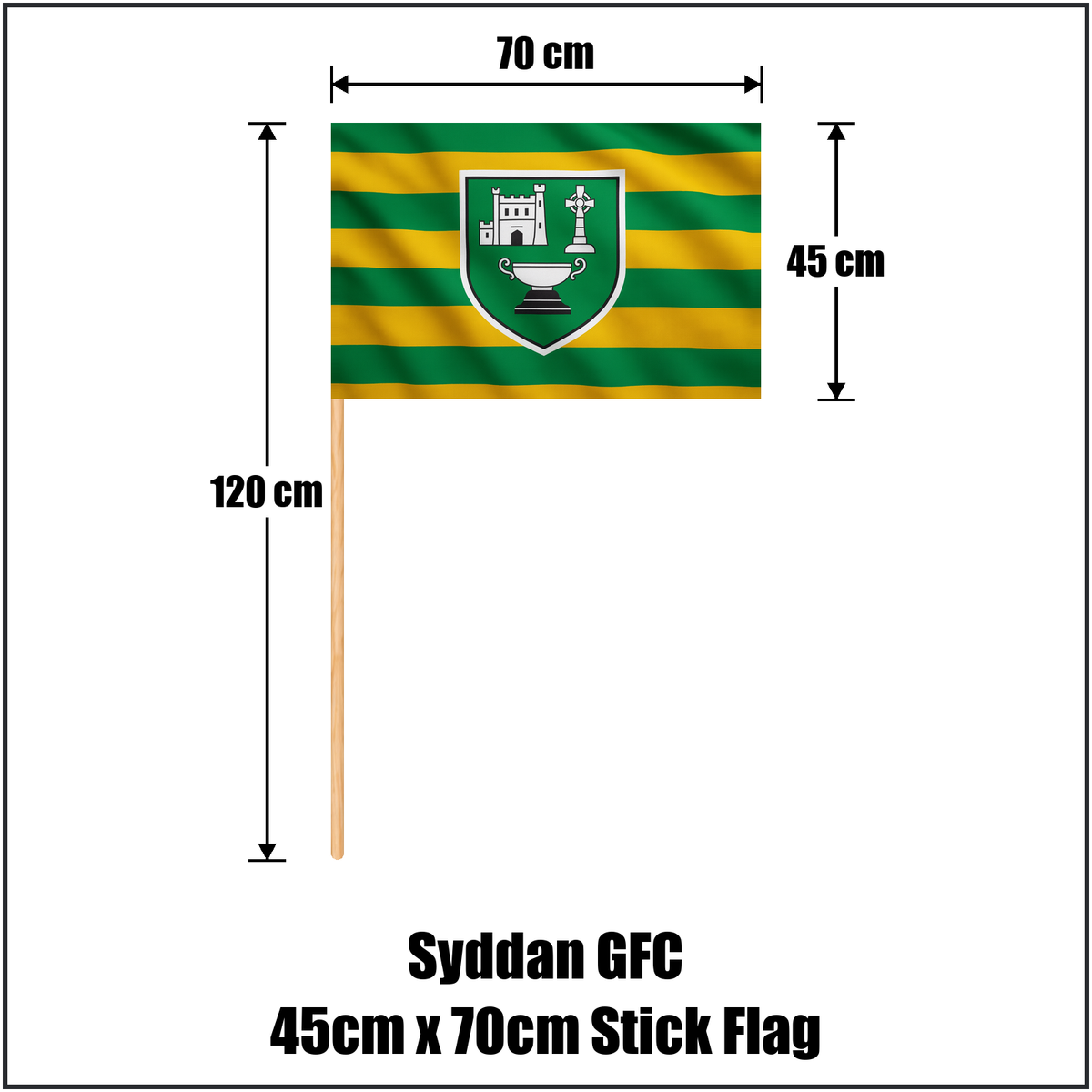 Syddan GFC 45cm x 70cm Stick Flag - ClubFlags.ie