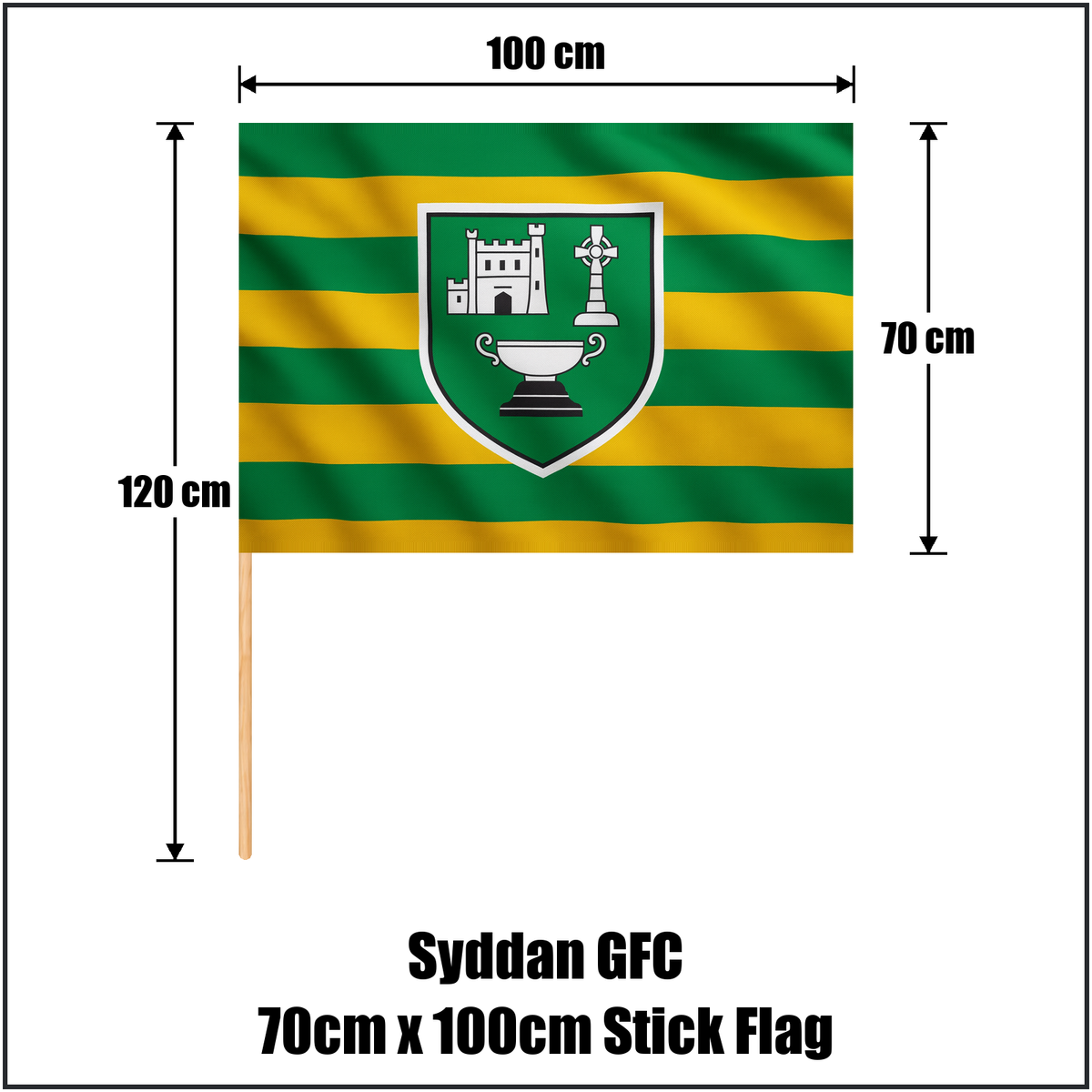 Syddan GFC 70cm x 100cm Stick Flag - ClubFlags.ie