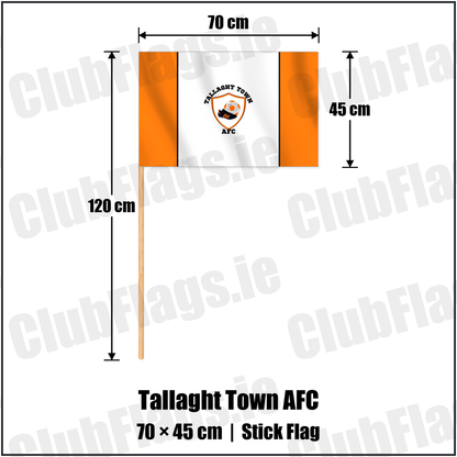 Tallaght Town AFC 45cm x 70cm Stick Flag with the club crest and colours, Dublin Football - ClubFlags.ie