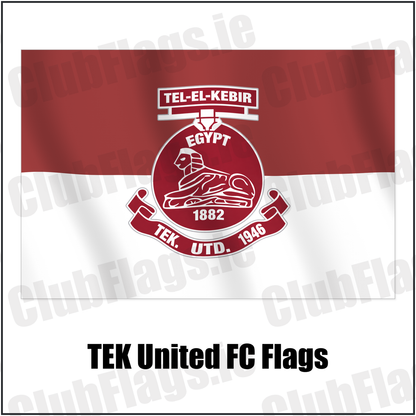 TEK United FC Flags with the verified club crest and colours, Dublin Football - ClubFlags.ie