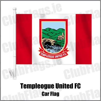 Templeogue United FC Car Flag with the club crest and colours, Dublin Football - ClubFlags.ie