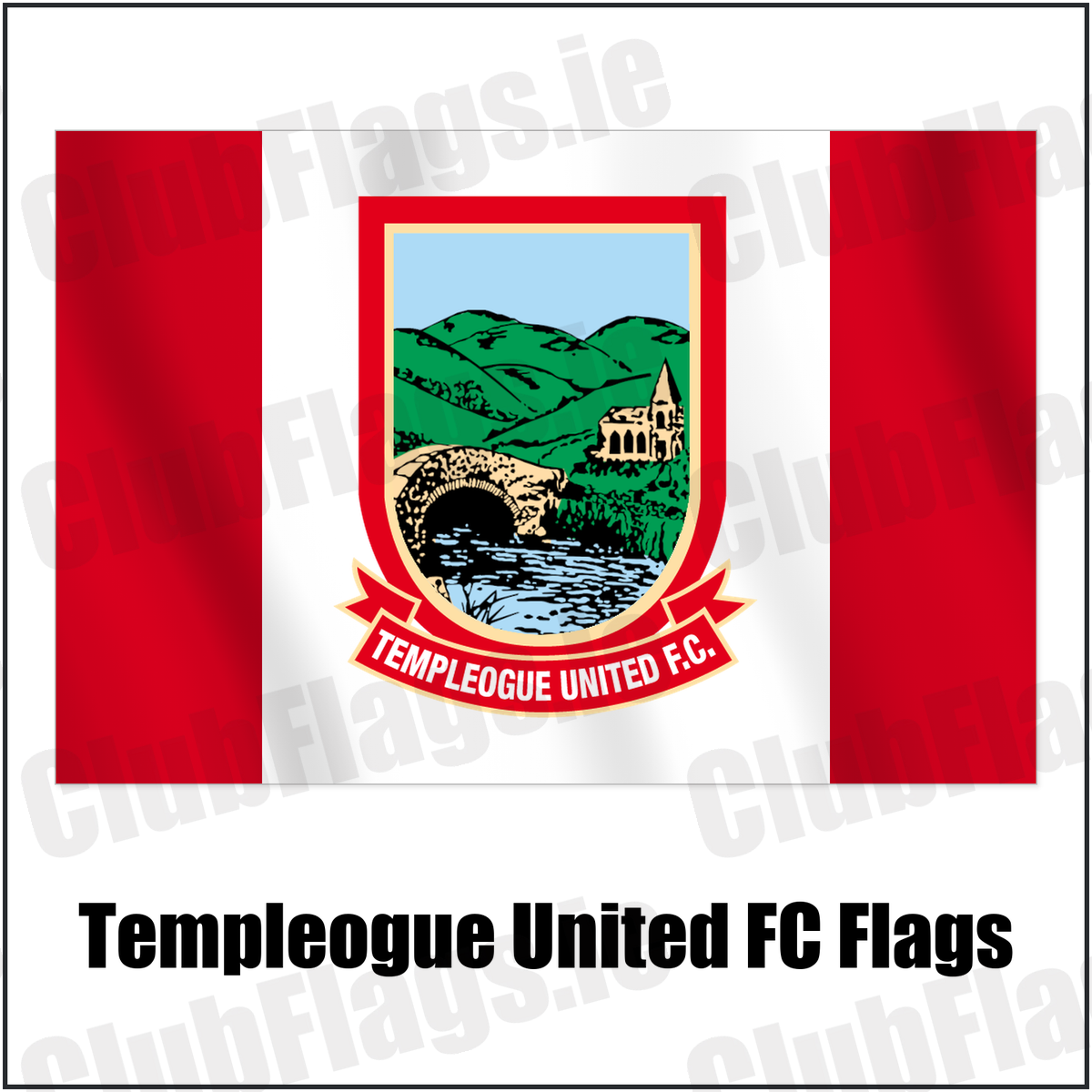 Templeogue United FC Flags with the club crest and colours, Dublin Football - ClubFlags.ie