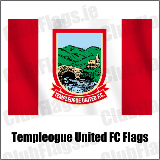 Templeogue United FC Flags with the club crest and colours, Dublin Football - ClubFlags.ie