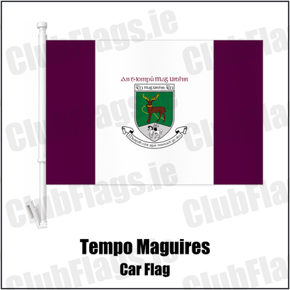 Tempo Maguires Car Flag with the club crest and colours, Fermanagh GAA - ClubFlags.ie