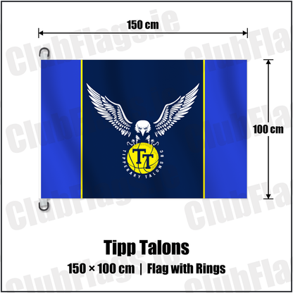 Tipp Talons 150cm x 100cm Flag Pole Flag with Rings with the club crest and colours, Tipperary Basketball - ClubFlags.ie