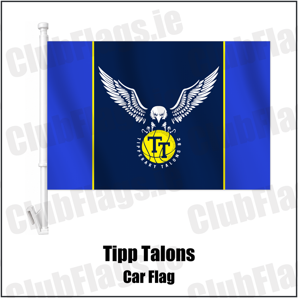 Tipp Talons Car Flag with the club crest and colours, Tipperary Basketball - ClubFlags.ie