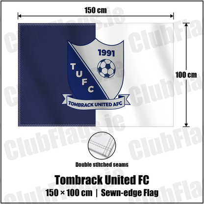 Tombrack United FC 100cm x 150cm Flag (sewn on the edges) with the verified club crest and colours, Wexford Football - ClubFlags.ie