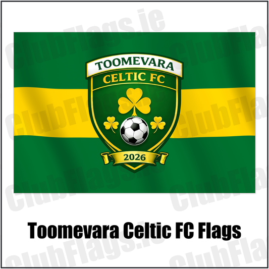 Toomevara Celtic FC Flags with the club crest and colours, Tipperary Football - ClubFlags.ie