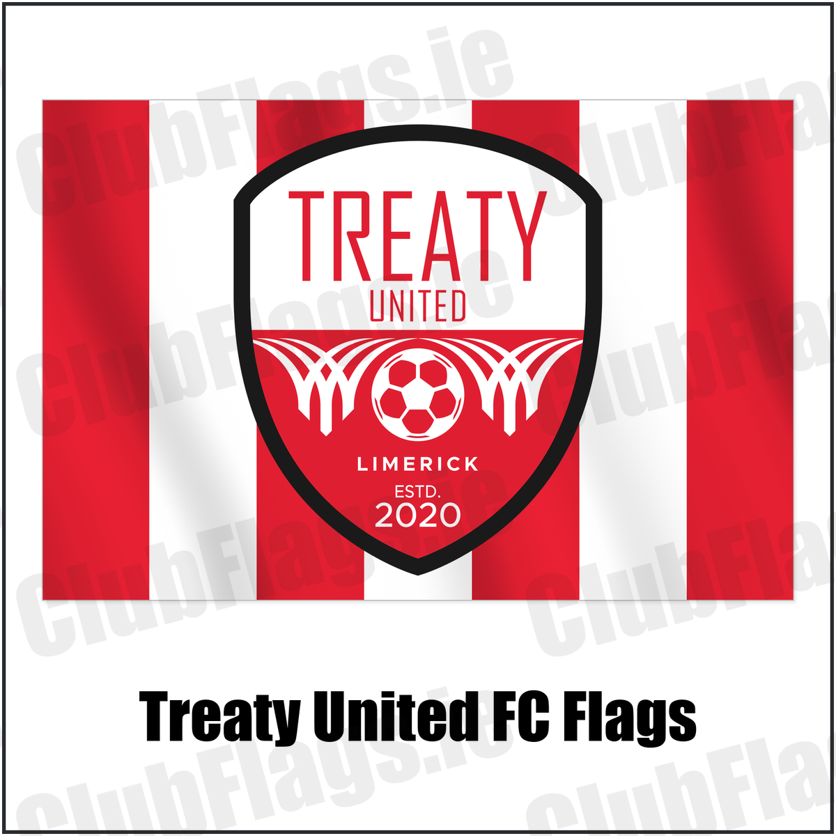 Treaty United FC Flags with the club crest and colours, Limerick Football - ClubFlags.ie