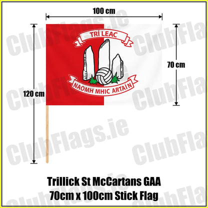 Trillick St McCartans GAA 70cm x 100cm Stick Flag - ClubFlags.ie