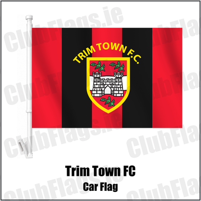 Trim Town FC Car Flag with the club crest and colours, Meath Football - ClubFlags.ie