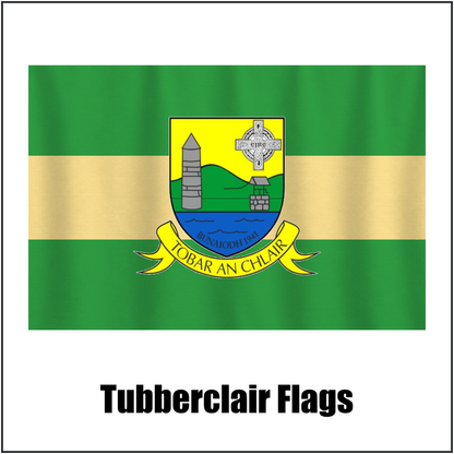 Tubberclair Flags, featuring the club crest and green and gold colours; County Westmeath GAA. ClubFlags.ie.