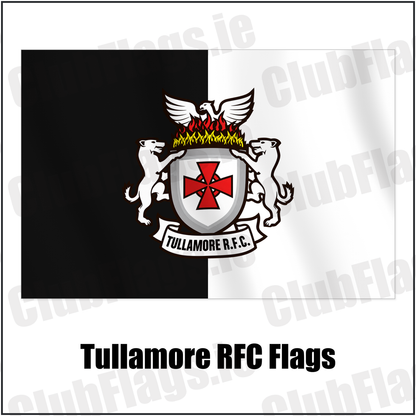 Tullamore RFC Flags with the verified club crest and colours, Offaly Rugby - ClubFlags.ie