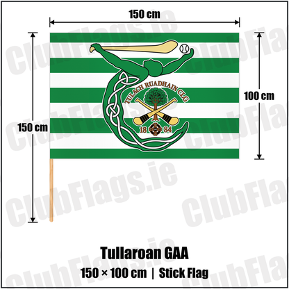 Tullaroan GAA 100cm x 150cm Stick Flag with the club crest and colours, Kilkenny GAA - ClubFlags.ie