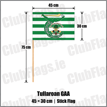 Tullaroan GAA 30cm x 45cm Stick Flag with the club crest and colours, Kilkenny GAA - ClubFlags.ie