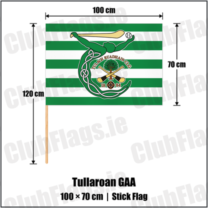 Tullaroan GAA 70cm x 100cm Stick Flag with the club crest and colours, Kilkenny GAA - ClubFlags.ie