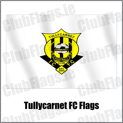 Tullycarnet FC Flags with the club crest and colours, Down Football - ClubFlags.ie