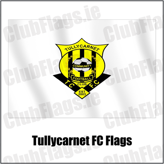 Tullycarnet FC Flags with the club crest and colours, Down Football - ClubFlags.ie