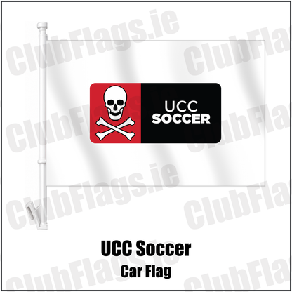 UCC Soccer Car Flag with the club crest and colours, Cork Football - ClubFlags.ie