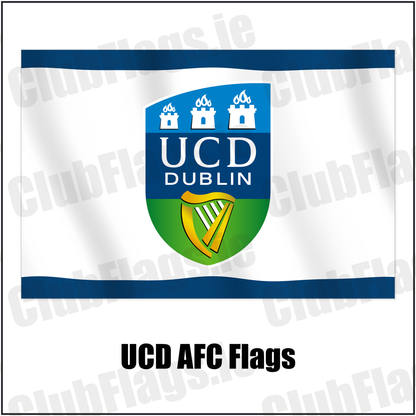 UCD AFC Flags with the club crest and colours, Dublin Football - ClubFlags.ie