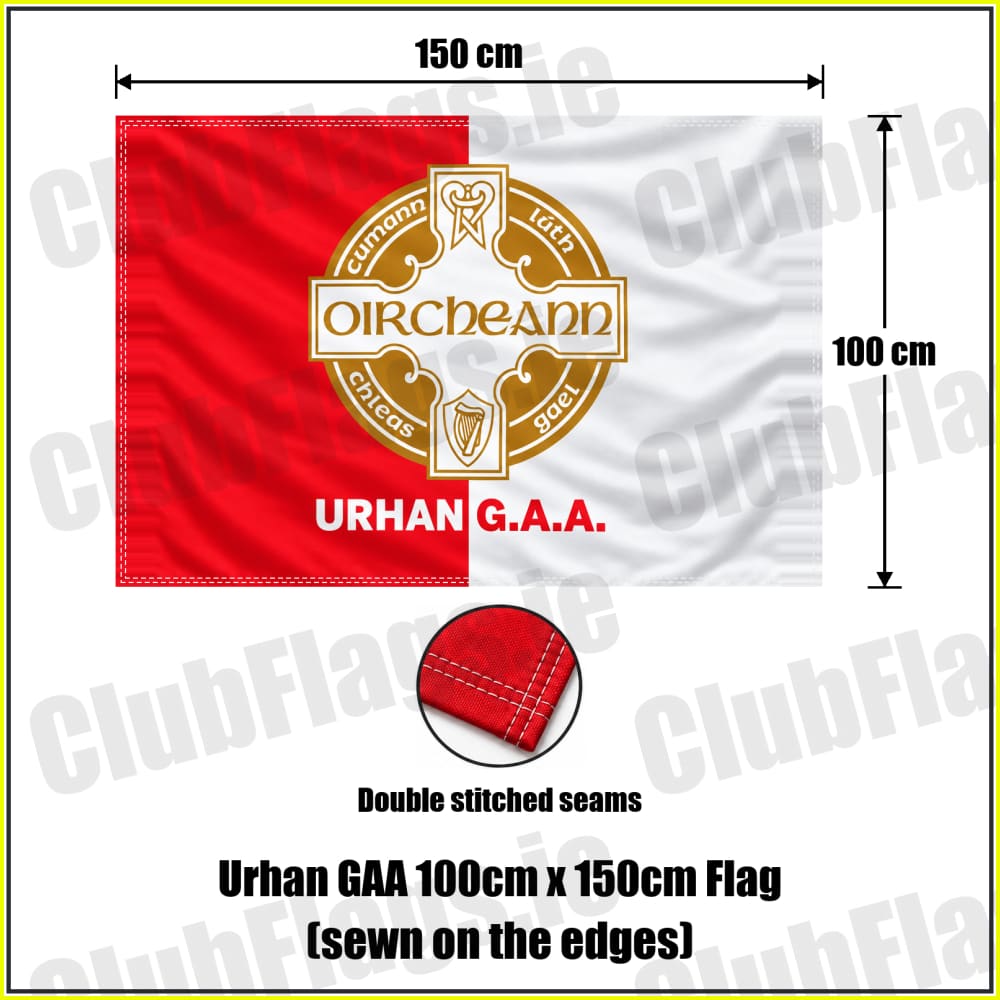 Urhan GAA 100cm x 150cm Flag (sewn on the edges) - ClubFlags.ie