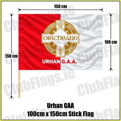 Urhan GAA 100cm x 150cm Stick Flag - ClubFlags.ie