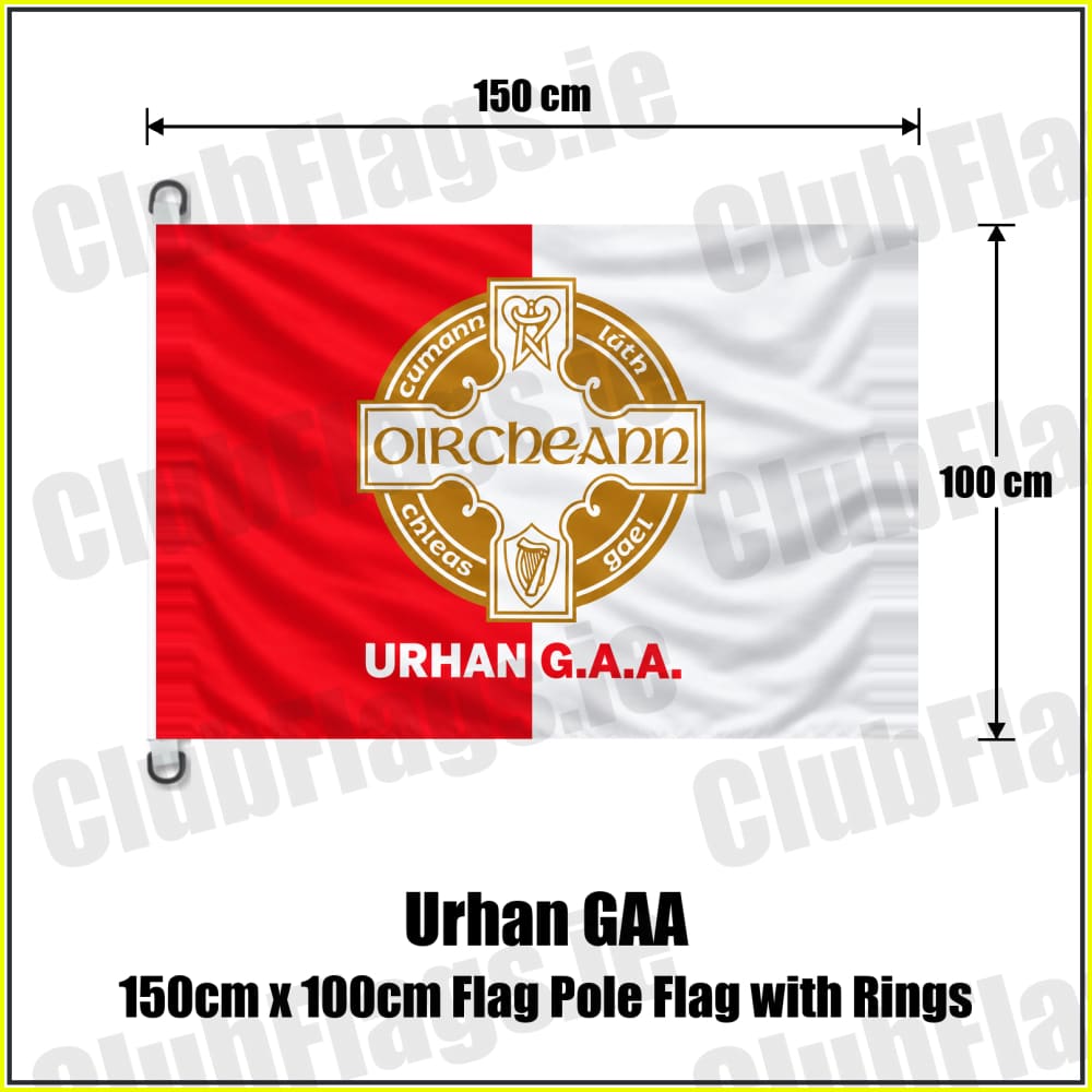 Urhan GAA 150cm x 100cm Flag Pole Flag with Rings - ClubFlags.ie