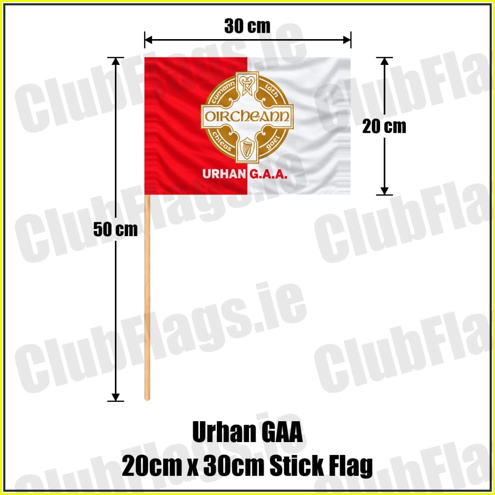 Urhan GAA 20cm x 30cm Stick Flag - ClubFlags.ie