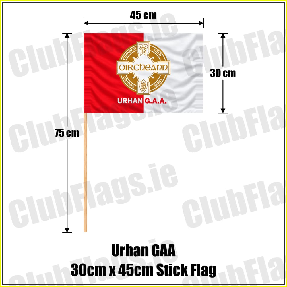 Urhan GAA 30cm x 45cm Stick Flag - ClubFlags.ie