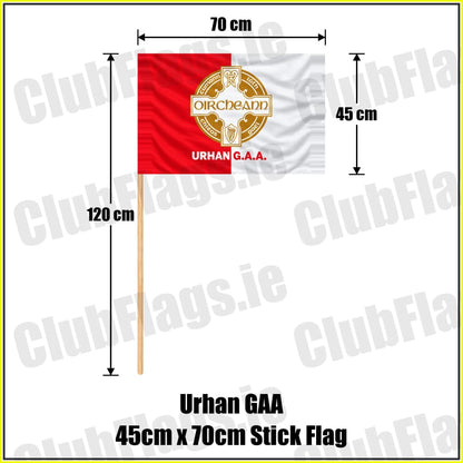 Urhan GAA 45cm x 70cm Stick Flag - ClubFlags.ie